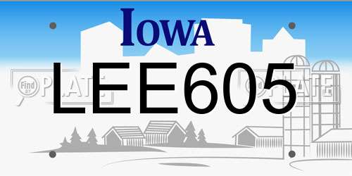 LEE605 Iowa License Plate