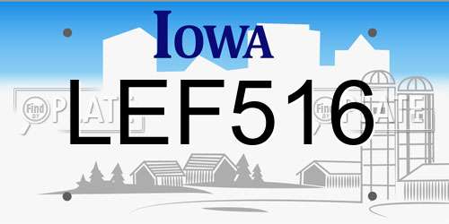 LEF516 Iowa License Plate