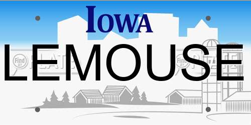 LEMOUSE Iowa License Plate