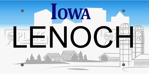 LENOCH Iowa License Plate