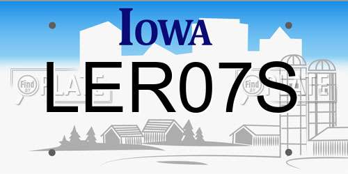 LER07S Iowa License Plate