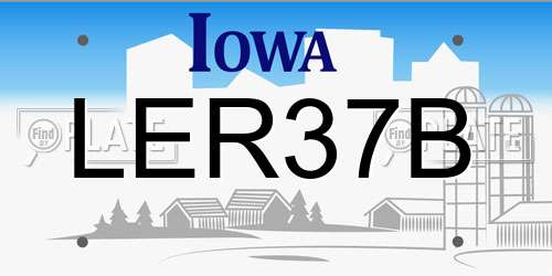 LER37B Iowa License Plate