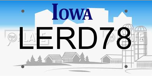 LERD78 Iowa License Plate