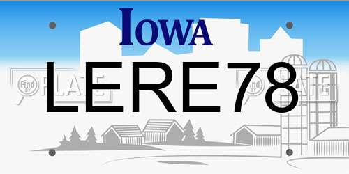 LERE78 Iowa License Plate