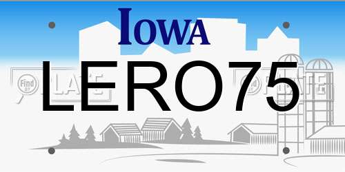 LERO75 Iowa License Plate
