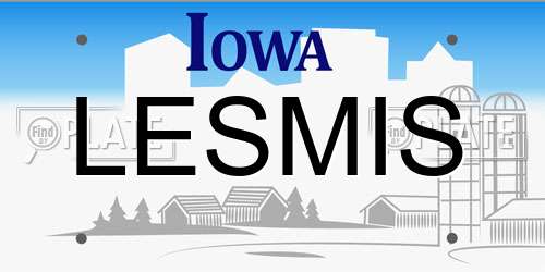 LESMIS Iowa License Plate