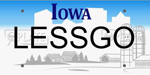 LESSGO Iowa License Plate