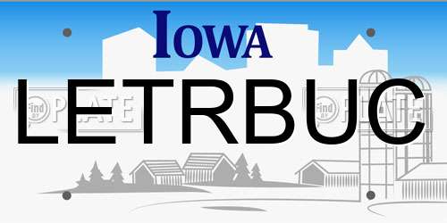 LETRBUC Iowa License Plate