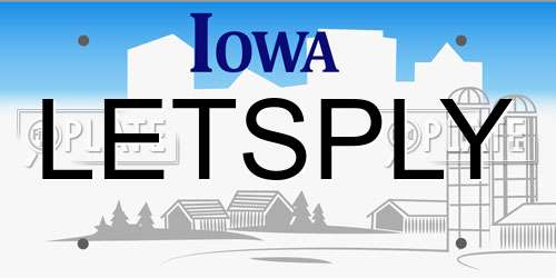 LETSPLY Iowa License Plate