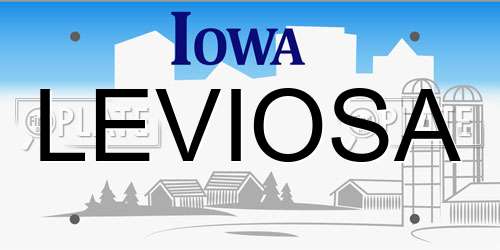 LEVIOSA Iowa License Plate