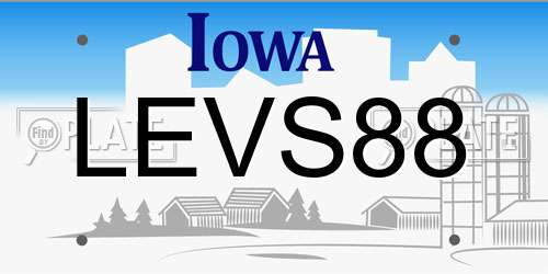 LEVS88 Iowa License Plate