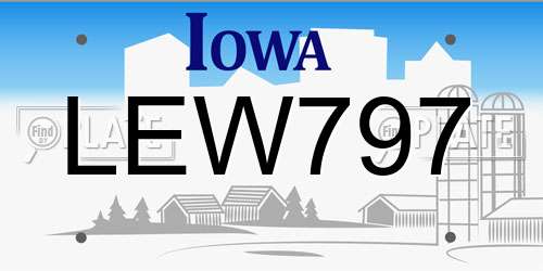 LEW797 Iowa License Plate