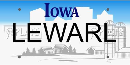 LEWARL Iowa License Plate