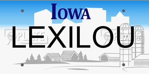 LEXILOU Iowa License Plate