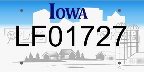LF01727 Iowa License Plate