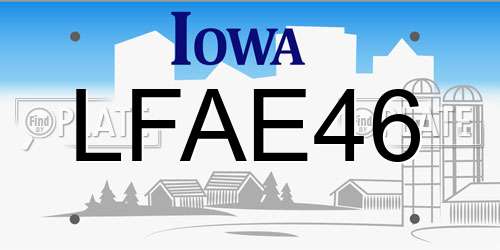 LFAE46 Iowa License Plate