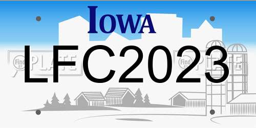 LFC2023 Iowa License Plate