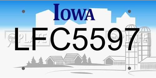 LFC5597 Iowa License Plate
