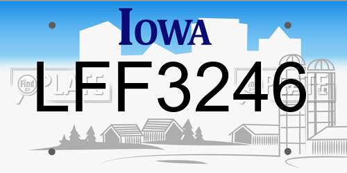LFF3246 Iowa License Plate
