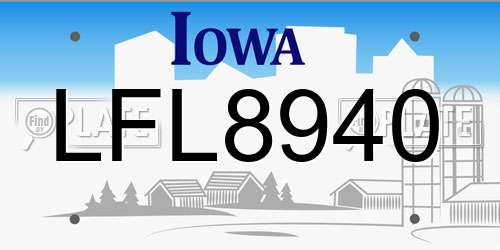 LFL8940 Iowa License Plate