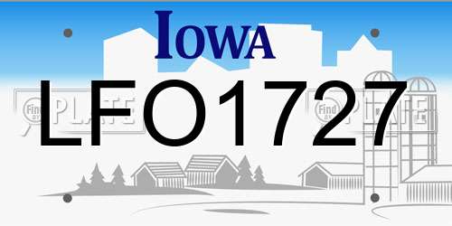 LFO1727 Iowa License Plate