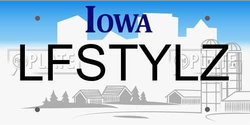 LFSTYLZ Iowa License Plate