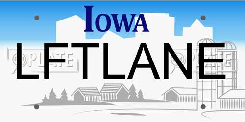 LFTLANE Iowa License Plate