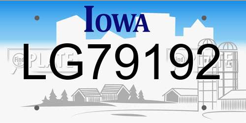 LG79192 Iowa License Plate