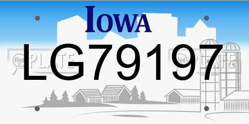 LG79197 Iowa License Plate