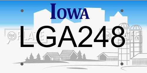 LGA248 Iowa License Plate