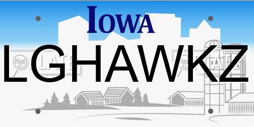 LGHAWKZ Iowa License Plate