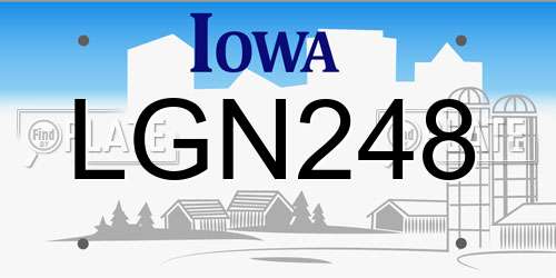 LGN248 Iowa License Plate