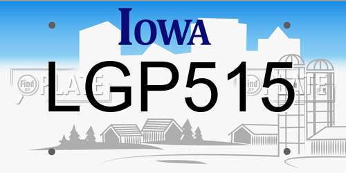 LGP515 Iowa License Plate