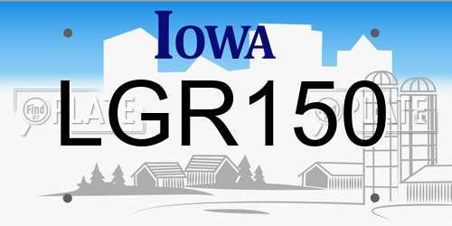 LGR150 Iowa License Plate