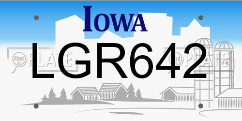 LGR642 Iowa License Plate