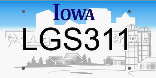 LGS311 Iowa License Plate