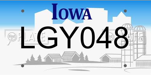 LGY048 Iowa License Plate