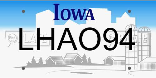LHAO94 Iowa License Plate