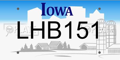 LHB151 Iowa License Plate