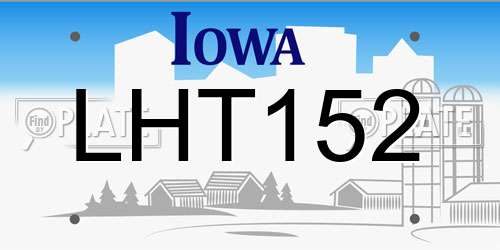 LHT152 Iowa License Plate