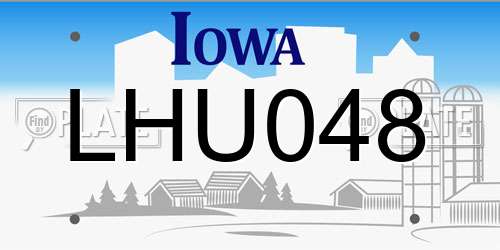 LHU048 Iowa License Plate