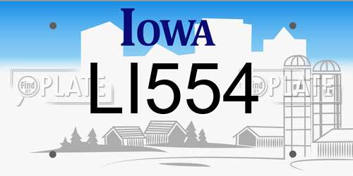 LI554 Iowa License Plate