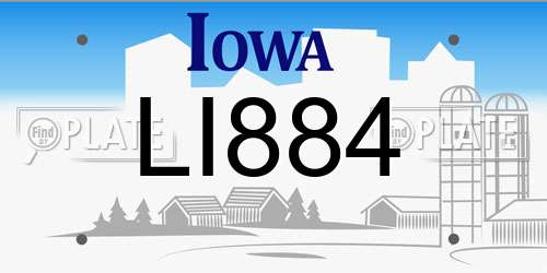 LI884 Iowa License Plate