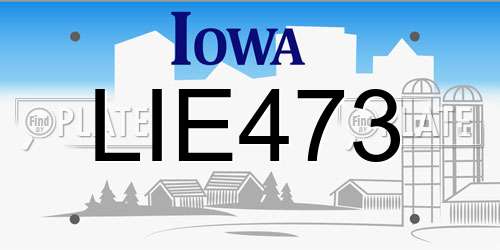 LIE473 Iowa License Plate