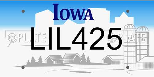 LIL425 Iowa License Plate
