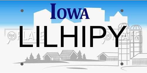 LILHIPY Iowa License Plate