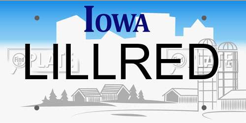 LILLRED Iowa License Plate