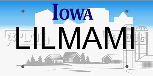 LILMAMI Iowa License Plate