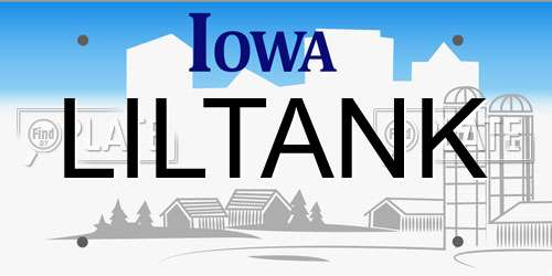 LILTANK Iowa License Plate
