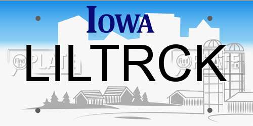 LILTRCK Iowa License Plate
